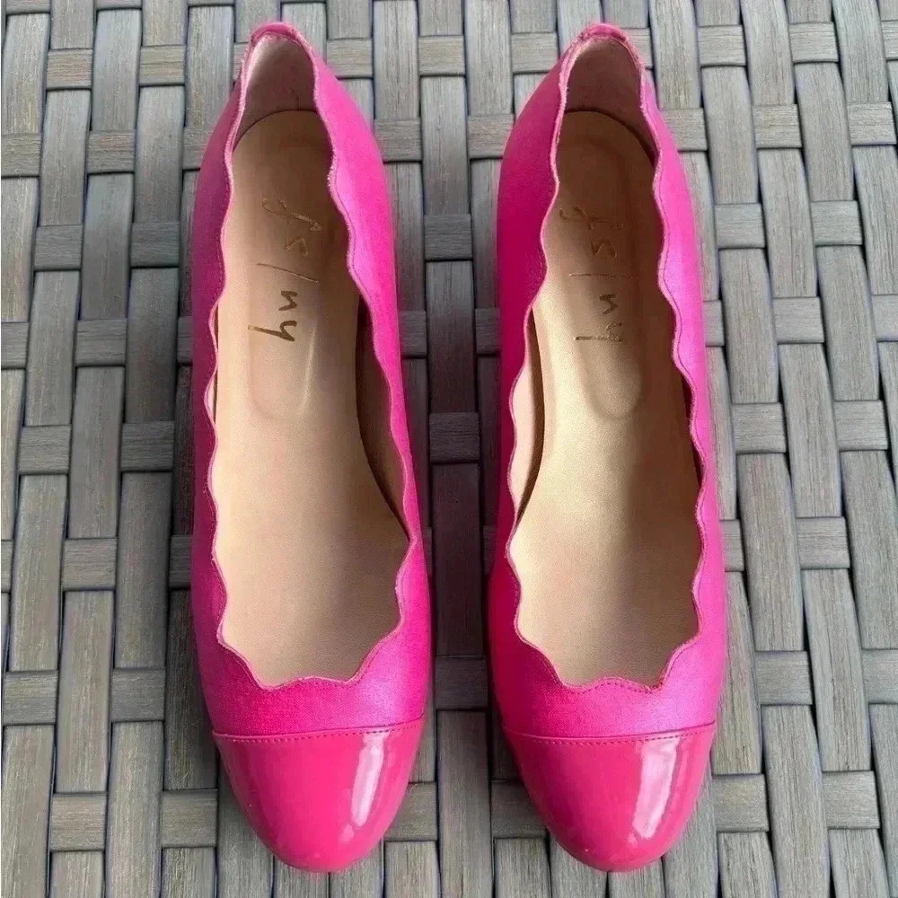 FS/NY Women’s Pink Jigsaw Wedge Pumps Size 9‎